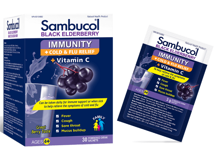 Black Elderberry Chewable Tablets to Boost Immunity and Cold & Flu Relief - Sambucol