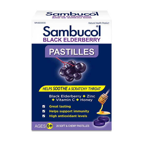 Black Elderberry Pastille to Boost Immunity and Cold & Flu Relief - Sambucol